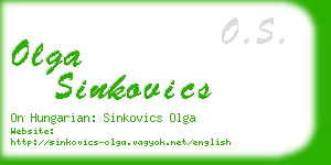 olga sinkovics business card